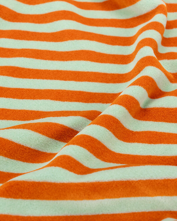 Nicki coton "Retro Wave / Rayures" (orange rouille-menthe pastel)