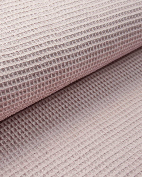 Tissu nid d'abeille/piqué gaufré de coton Mini "uni" (rose pâle)
