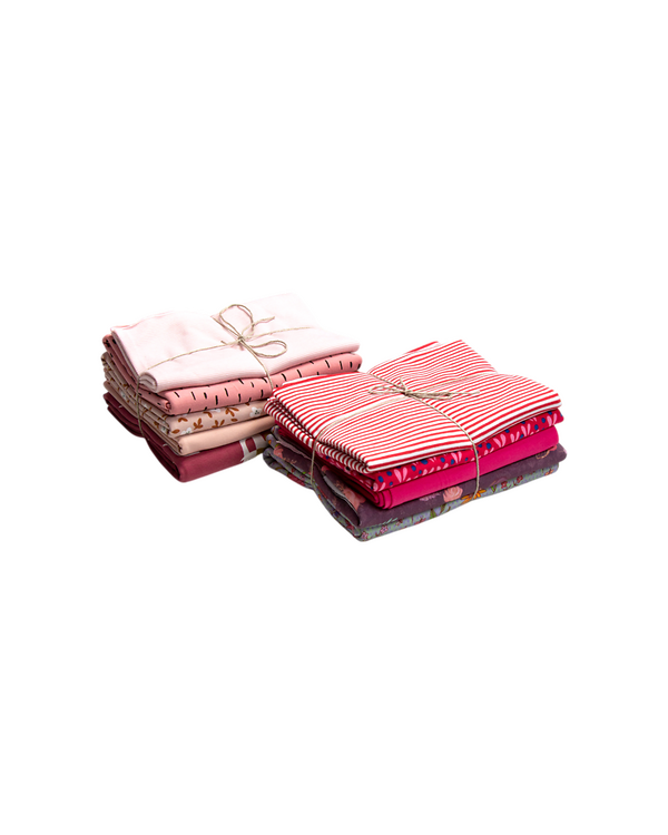 Paquet de restes de tissu "Jersey" (rouge/rose/lilas/violet)
