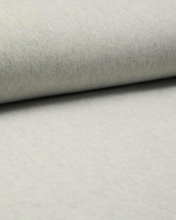 Polaire coton bio - "uni" (gris clair chiné)