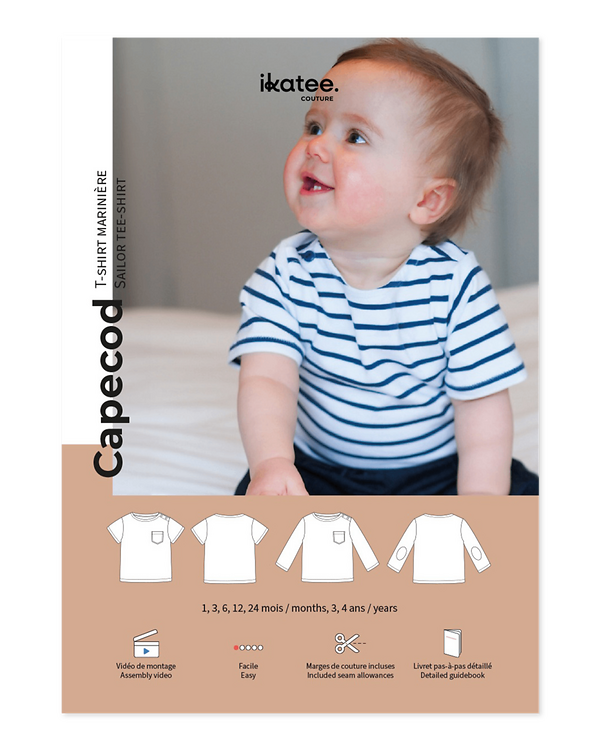 Patron - T-shirt marinière pour bébés/enfants "CAPECOD" (1 mois-4 ans) de ikatee