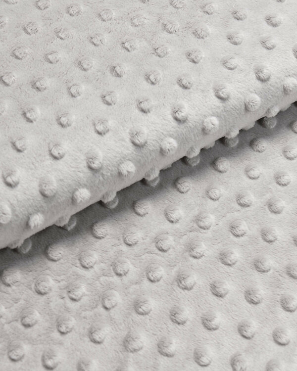 Tissu minky - effet 3D "Pois" (taupe)