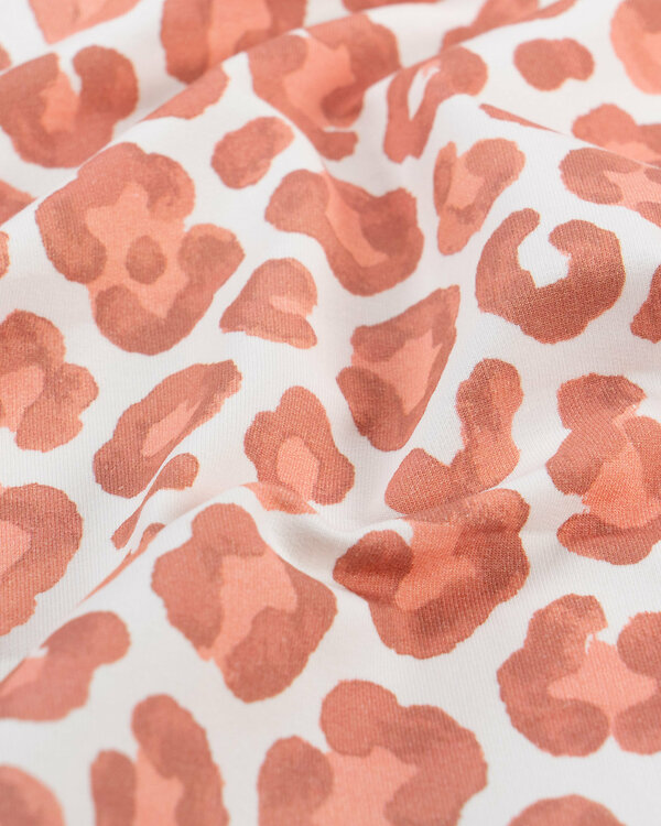 Sweat d'été coton bio - French Terry "Leo/Animalprint" (offwhite-saumon clair)