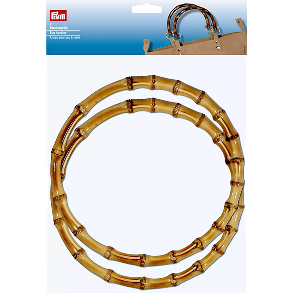 PRYM anses de sac en bambou – rondes "Keiko", 2 pcs (naturel) 615111