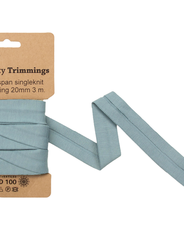 Biais jersey - élastique "Leo & Lucie" 20 mm, pièce de 3 m (bleu fumé)