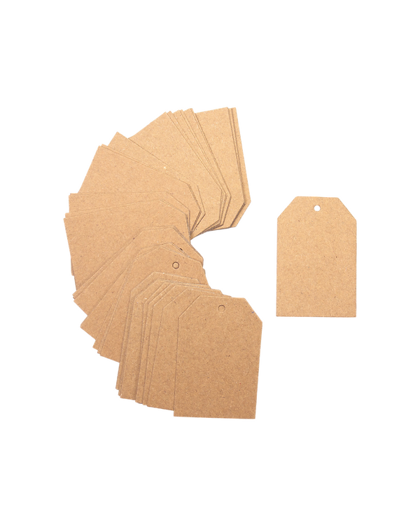 Étiquettes cadeaux en papier kraft 6 x 4 cm, lot de 50 (brun)