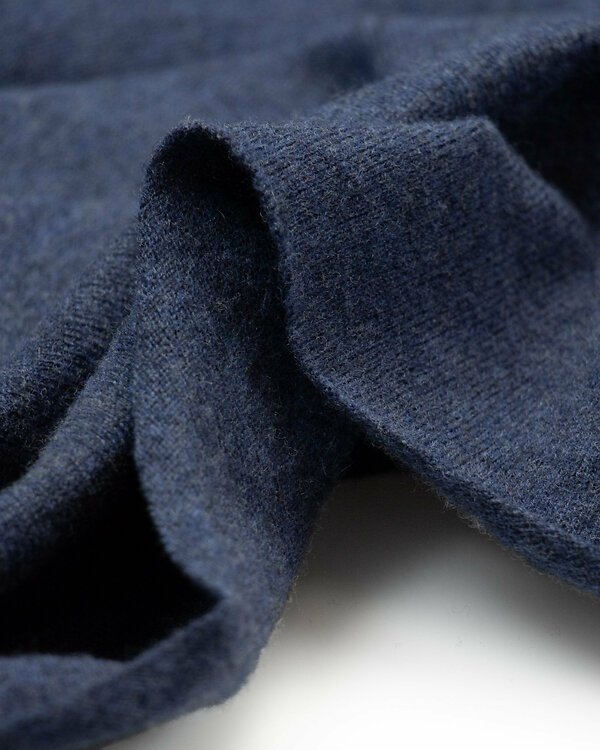 Fine maille de laine mérinos "Cashmere Feelings" (bleu jean chiné)