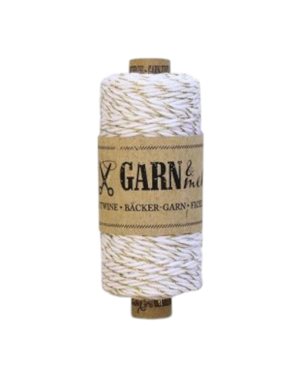 Ficelle Bakers Twine "Metallic" (doré-blanc naturel)
