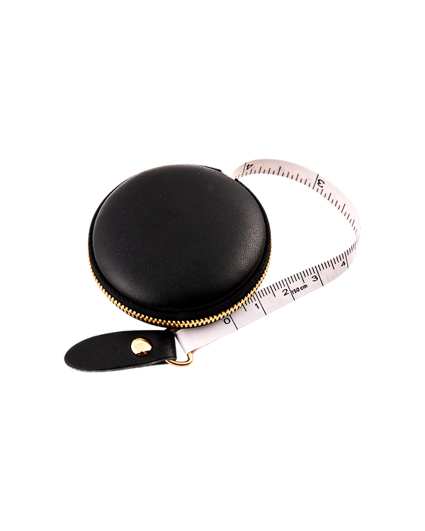 Mètre-ruban avec enrouleur 150 cm / 60 inch (noir/doré/blanc) de Hemline Gold