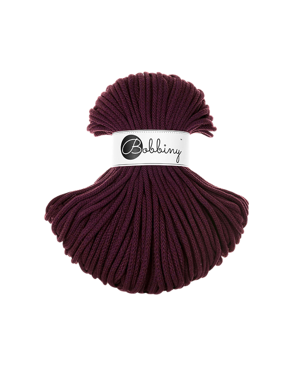 Fil macramé en coton recyclé "Premium Ø 5 mm - burgundy" (bordeaux) de Bobbiny