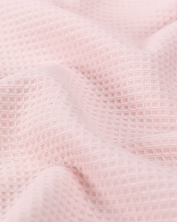 Tissu nid d'abeille/éponge coton "Mare" (rose pastel)
