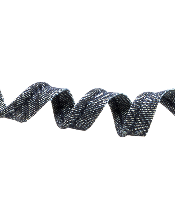 Passepoil coton "Jeans" 10 mm (bleu foncé chiné)