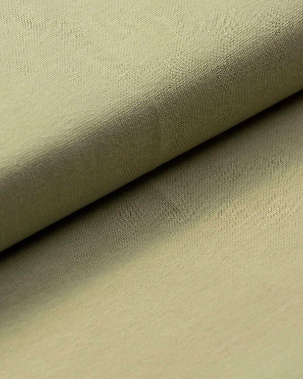 Tissu bord côte bio lisse "Ben" - tubulaire (vert sauge)