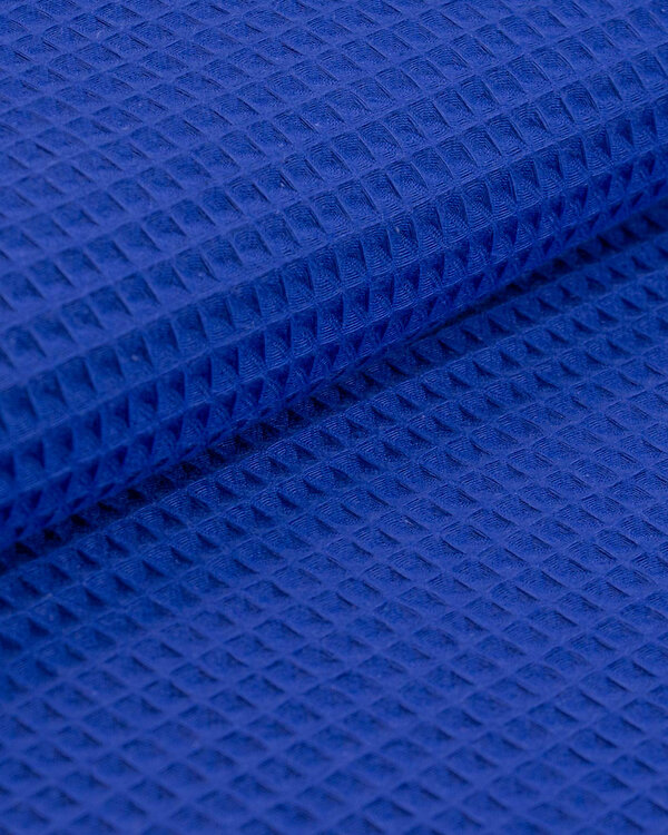 Tissu nid d'abeille en coton "Quadro" (bleu cobalt)