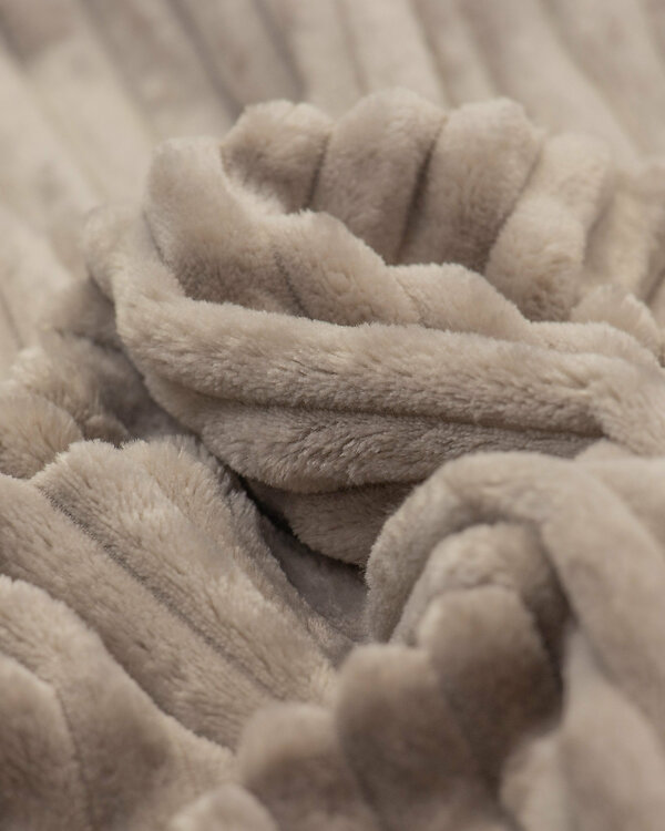 Tissu minky "Aspect velours côtelé" (taupe)