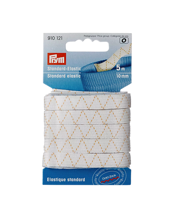 PRYM Élastique "Standard Zigzag" 10 mm - carton de 5 m (blanc) 911421