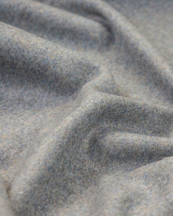 Tissu pour manteaux en laine mélangée "Moelleux - Chiné" (beige clair/jean clair)