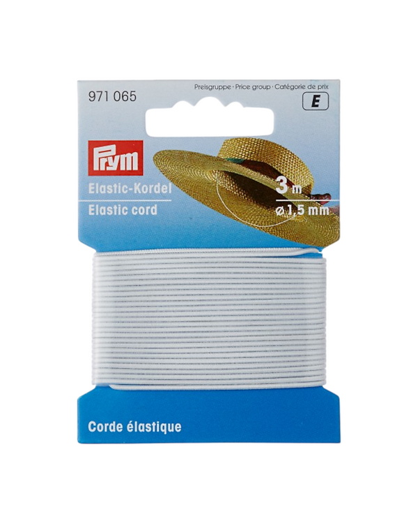 PRYM Cordon élastique Ø 1,5 mm - carton de 3 m (blanc) 971065