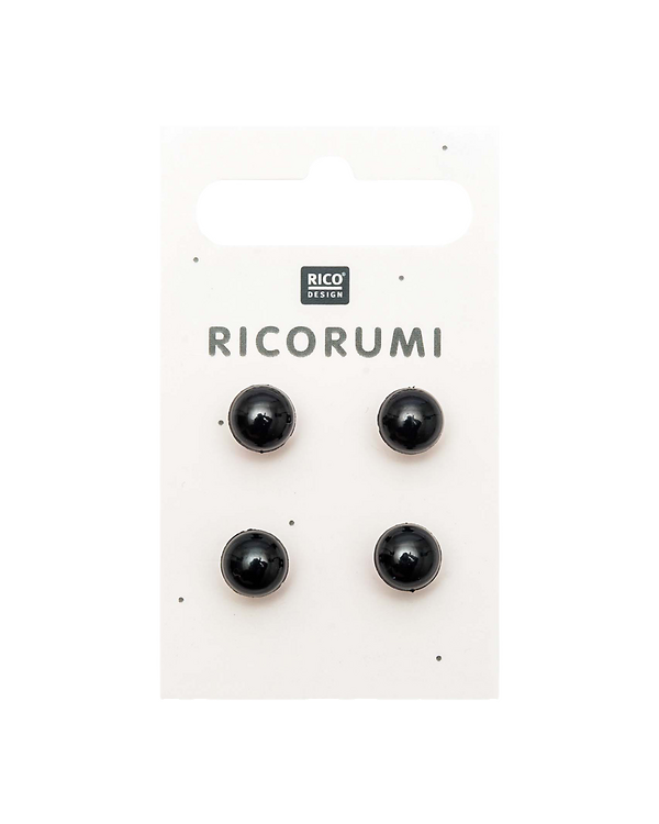 Yeux à coudre avec tige "Ricorumi" - lot de 4 - Ø 8,5 mm (noir) de RICO DESIGN