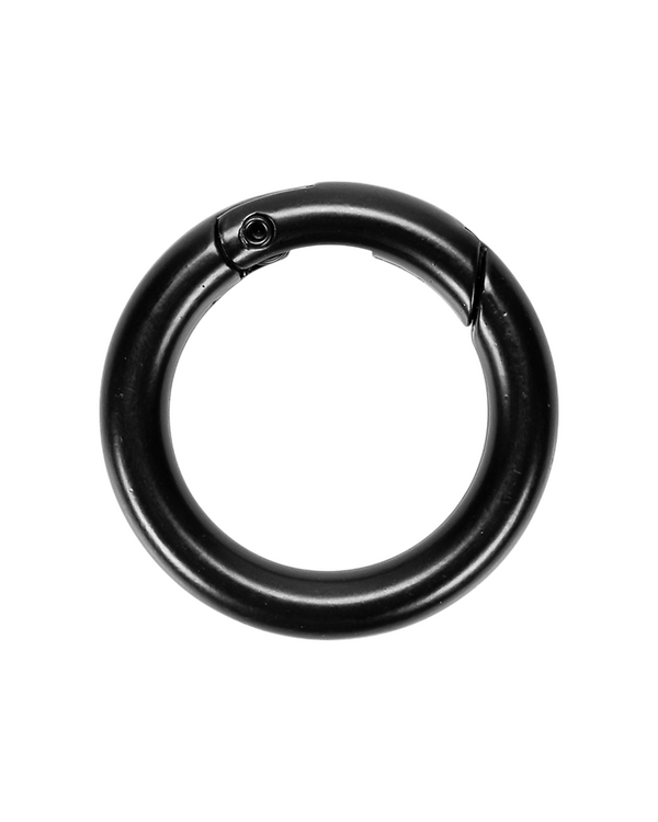 Mousqueton pivotant rond "Métal" - Ø 37 mm (noir)