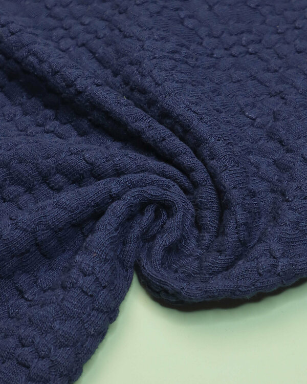 Fine maille de coton bio "Ivy Organic-Indigo Night" (bleu foncé) de mind the MAKER