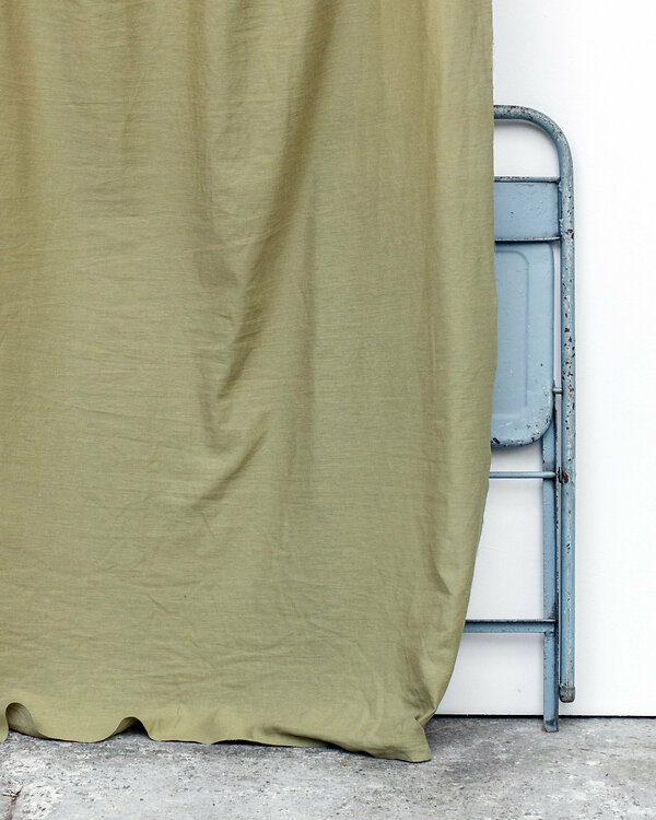 Tissu rideau mélange lin lavé "Avignon" (olive)