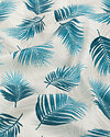 Toile cirée - coton enduit "Palm Breeze" (offwhite-pétrole/gris clair)