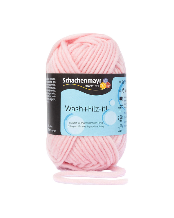 Laine à feutrer - "Wash+Filz-it!" (rose) de Schachenmayr