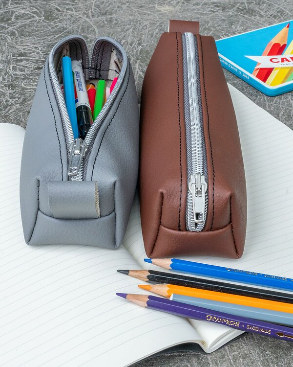 Set couture - Duo de trousses PENCIL CASE en similicuir éthique