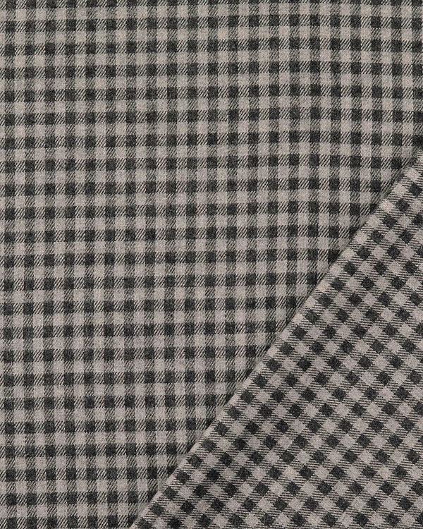 Flanelle coton "Vichy Carreaux - Mini" (gris clair/gris foncé)
