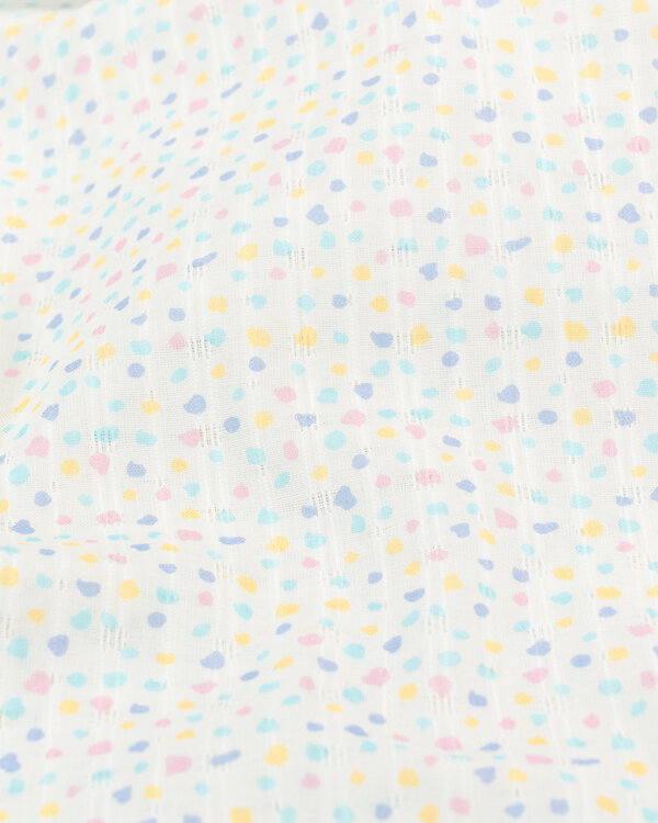 Coton - Dobby "Pois" (offwhite-multicolore)