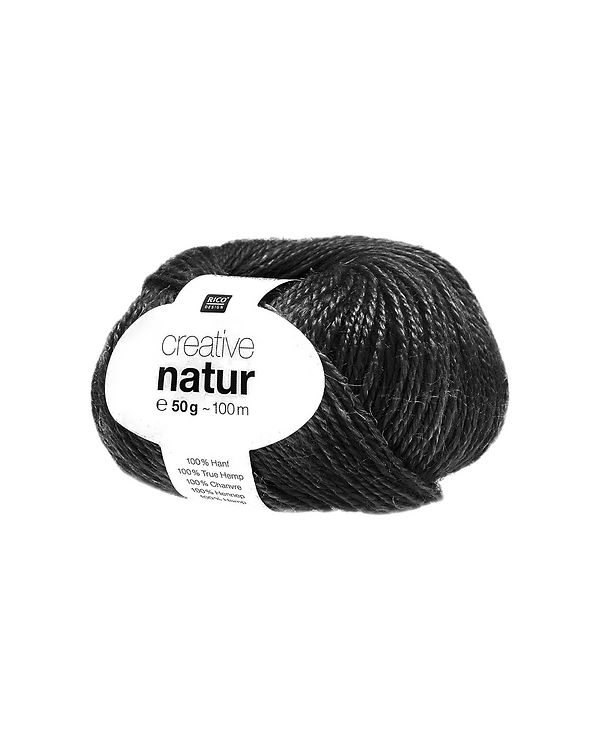 Fil de chanvre - Rico Creative Natur (noir)