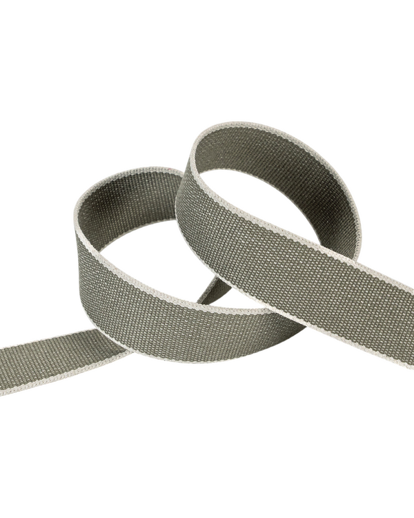 Sangle en mélange de coton  "Recycling - Denim" 40 mm (gris perle-kaki)