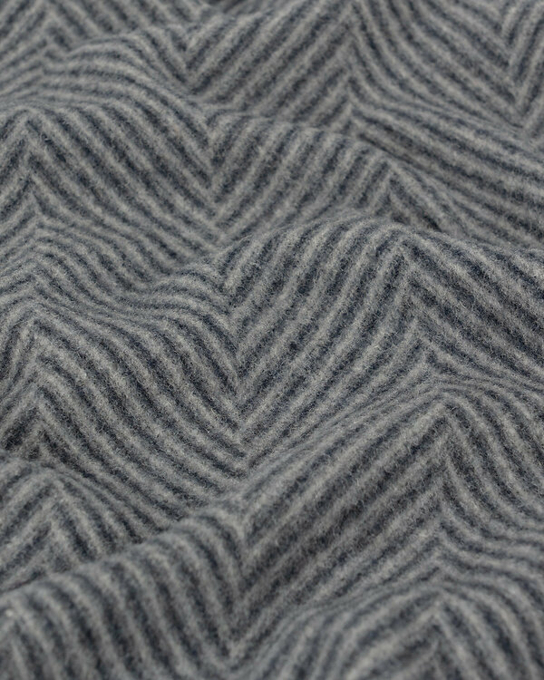 Tissu manteau en mélange de laine "Duveteux - Chevron" (gris bleu/gris clair)