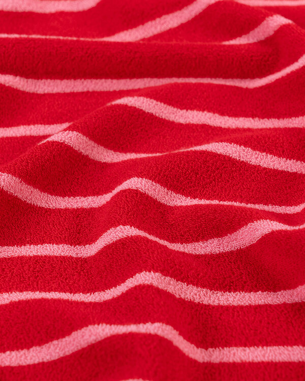 Jersey éponge en coton bio "Rayures" (rouge/rose) de Hamburger Liebe
