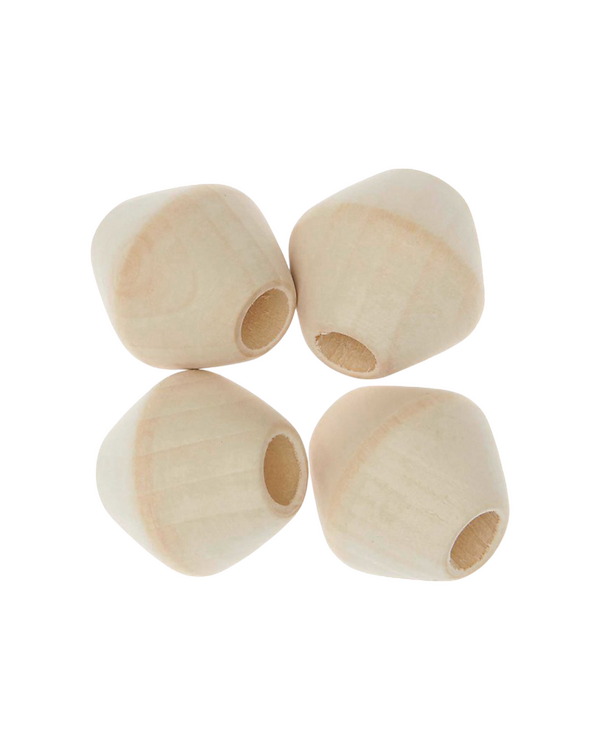 Perles en bois "Macramé" 30 x 30 mm - 4 pièces (nature) de RICO DESIGN