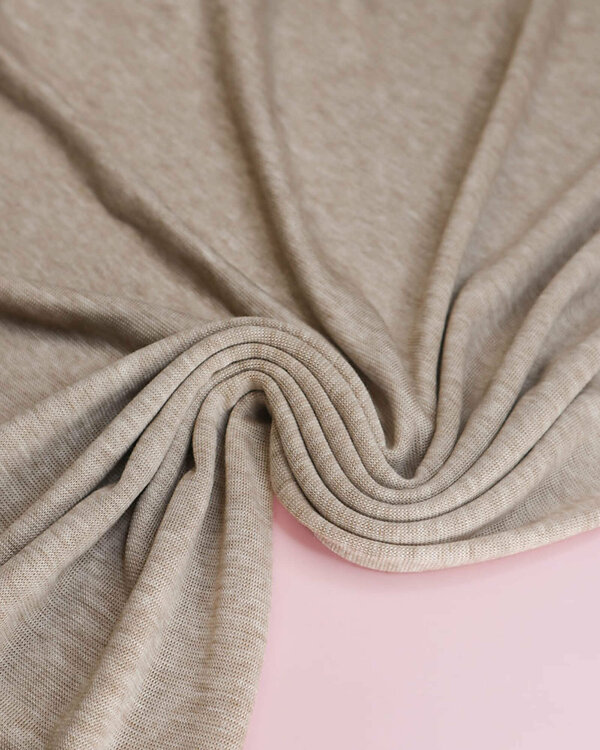 Jersey Tencel/Merino "Miles Merino Blend - hazel melange" (beige chiné) de meetMILK