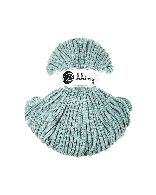 Fil macramé en coton recyclé "Premium Ø 5 mm - duck egg blue" (bleu océan) de Bobbiny