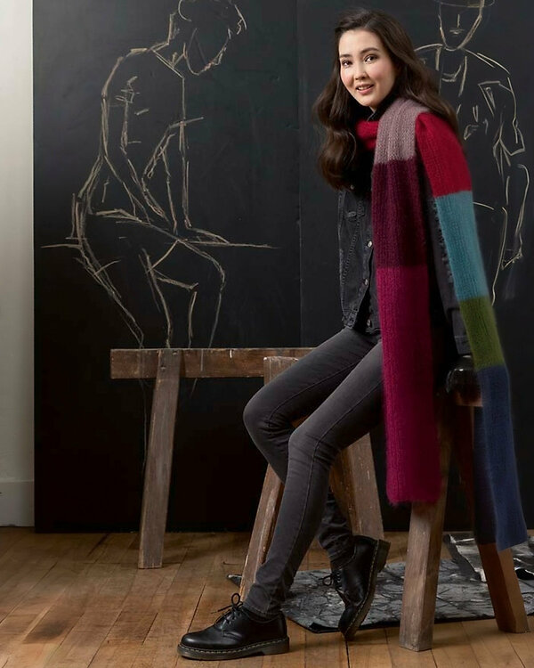 Ebook - Modèle tricot "Écharpe MOHAIR Luxe 2449-004" by LANG Yarns
