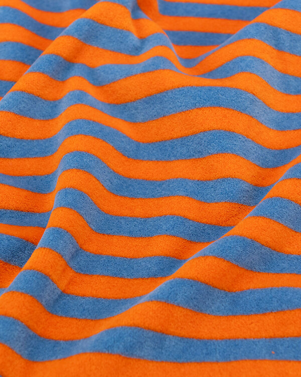 Nicki coton "Retro Wave / Rayures" (orange-bleu)