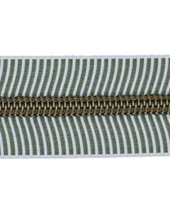 Fermeture éclair "Stripe" pce à 1 m (olive/vieux laiton) de Zipper Zoo