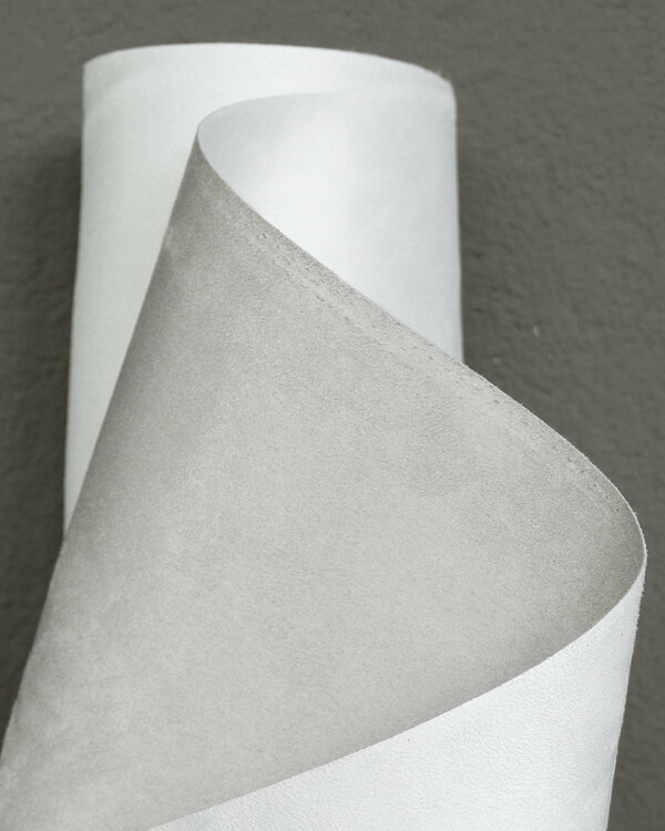 Tissu d'ameublement/décoration "Suédine double face" (offwhite/gris clair)