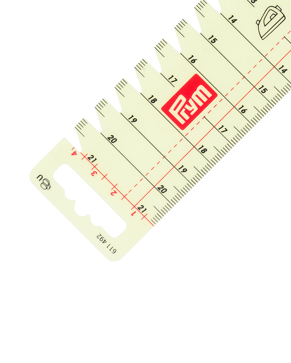 PRYM Règle de repassage - 4.5 x 21 cm (transparent) 611492