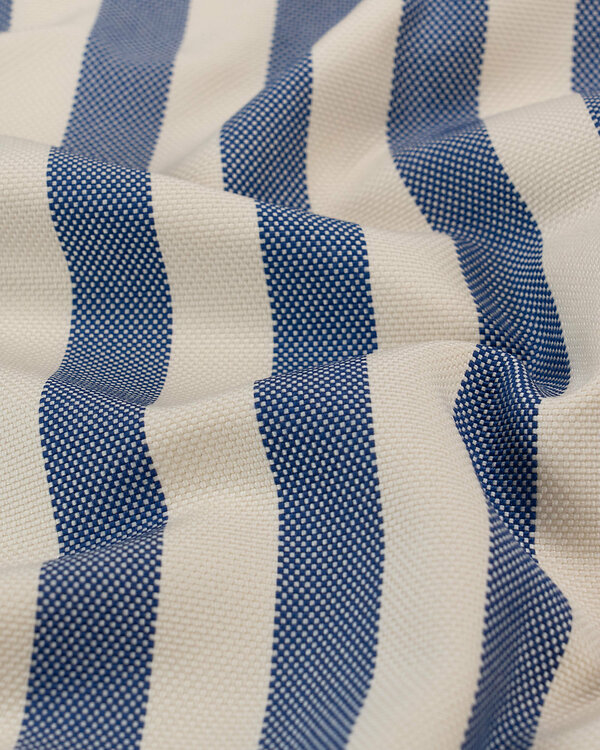 Tissu d'ameublement outdoor "Lido Lounge/Rayures" (crème/bleu)
