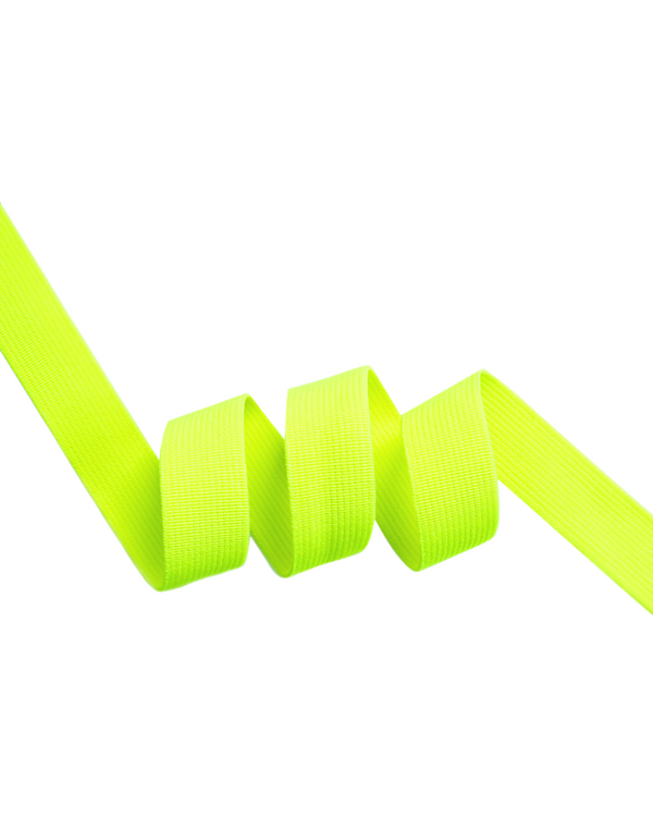 Ruban élastique "uni" 20 mm - au mètre (jaune fluo)