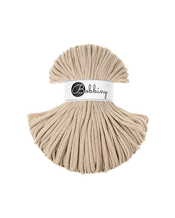 Fil macramé en coton recyclé "Premium Ø 5 mm - warm beige" (beige) de Bobbiny