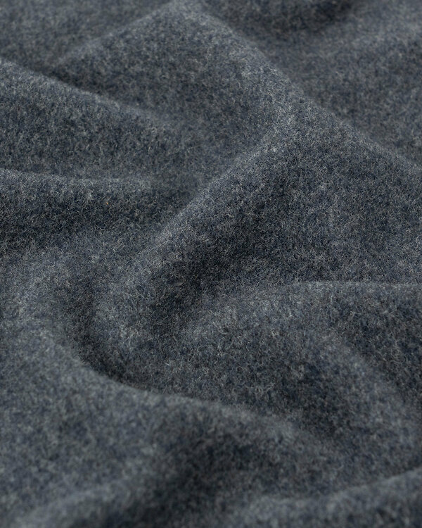 Tissu manteau double face en mélange de laine "Duveteux - Mélange" (bleu foncé chiné/gris bleu)