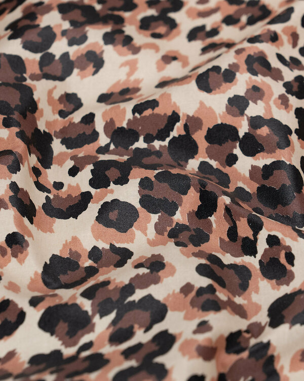 Toile cirée – coton enduit "Teflon - Panthère Safari" (sable-brun/noir)