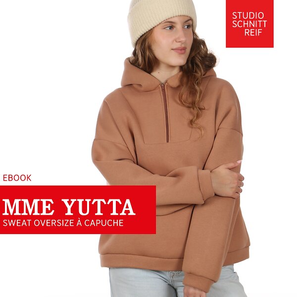 Tuto & patron PDF - oversized hoodie "Madame Yutta" (t. XS-XXL) de STUDIO SCHNITTREIF (en français)