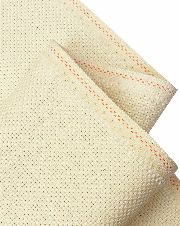 Trame/toile pour broderie - punch needle - coton "Monks Cloth fine - 13 ct" (blanc cassé) de Zweigart